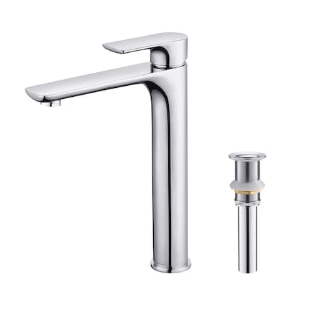 Kibi Tender-T Single Handle Bathroom Vessel Sink Faucet with Pop Up Drain C-KBF1020CH-KPW101CH